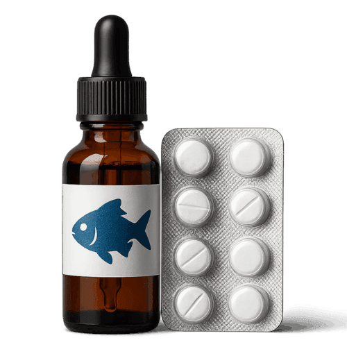 Medicamento para peces en frasco